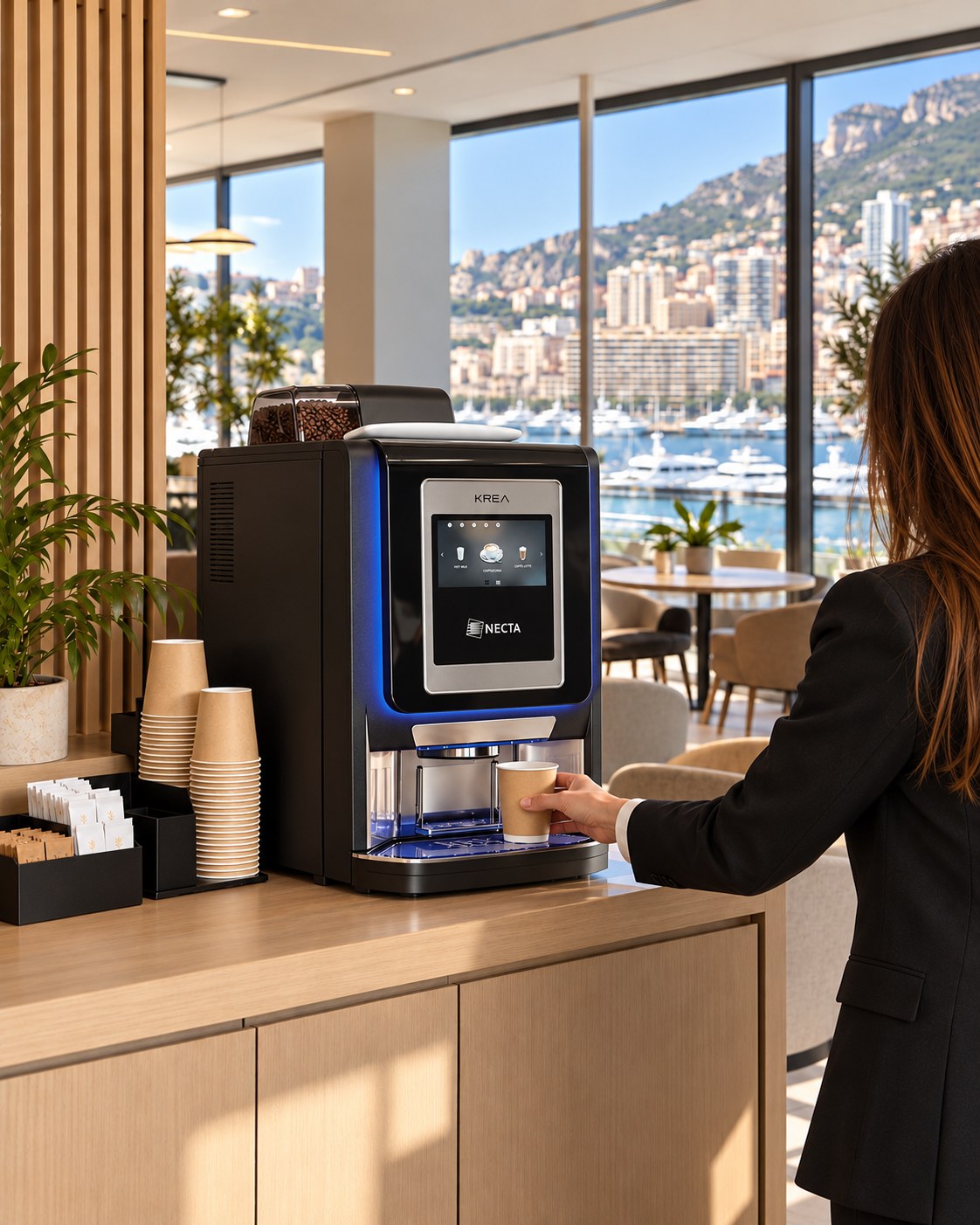Machine à café professionnelle installée dans une entreprise à Monaco